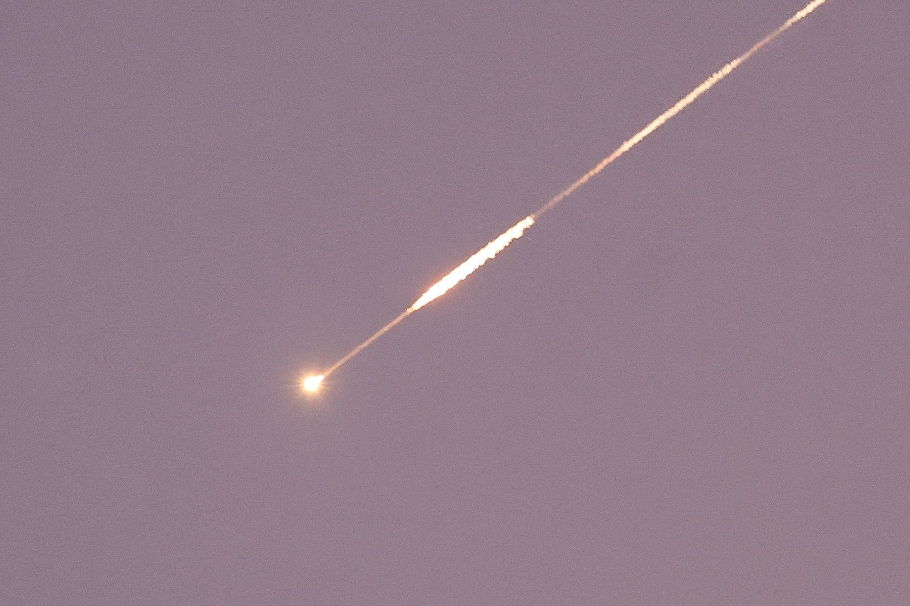 Missiles launched from Iran towards Israel are seen from Tubas