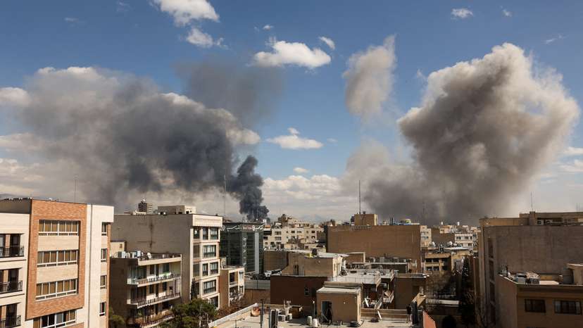 Smoke rises following an explosion, after Israel and the U.S. launched strikes on Iran, in Tehran