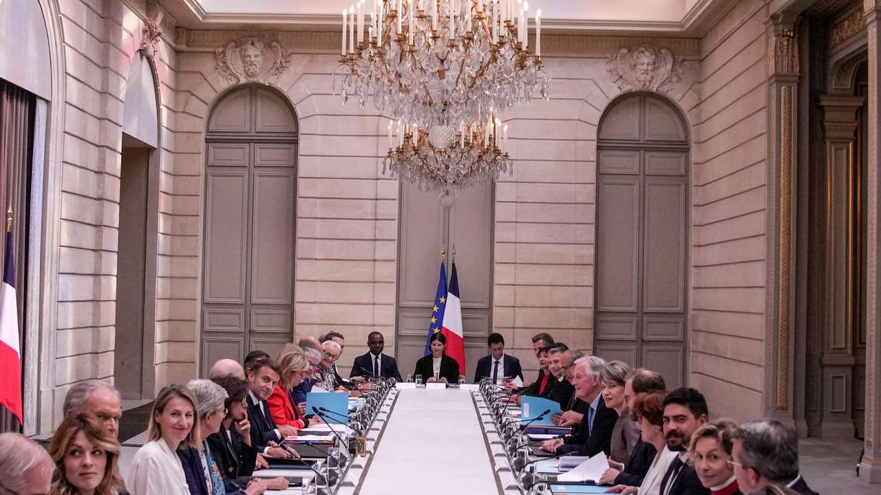 Weekly cabinet meeting at the Elysee Palace