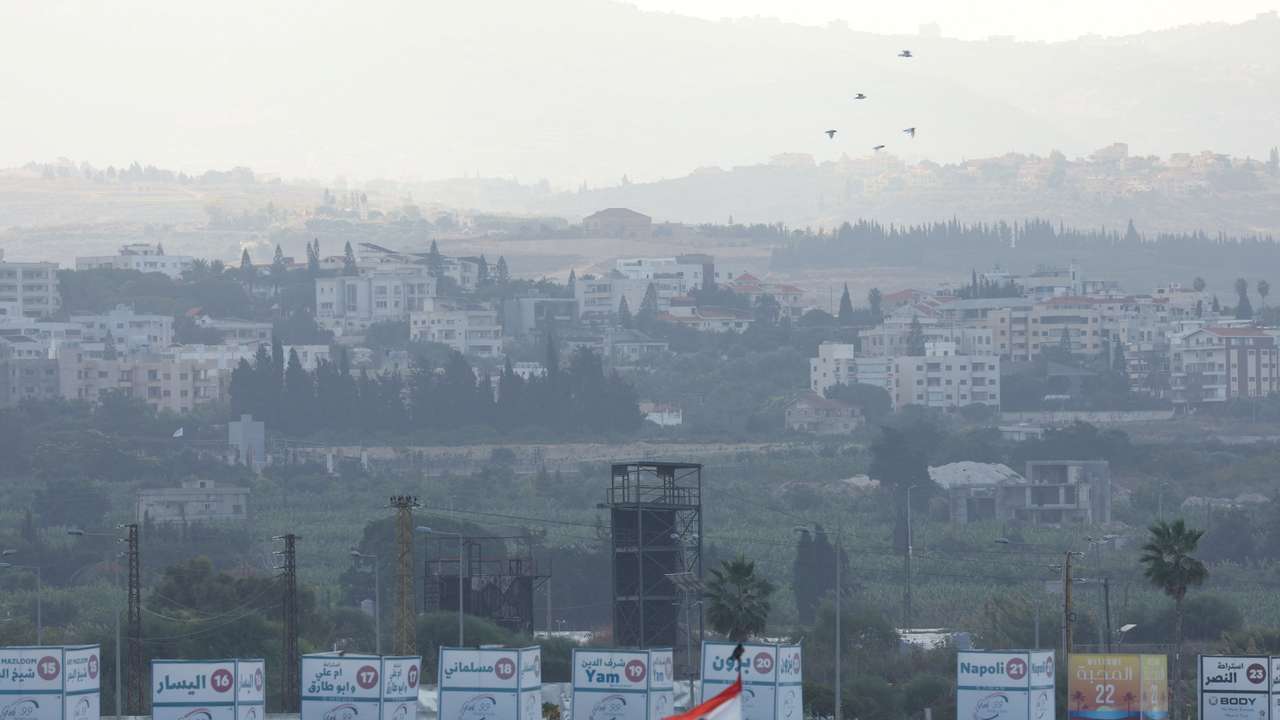 A view shows Lebanese southern villages, as seen from Tyre