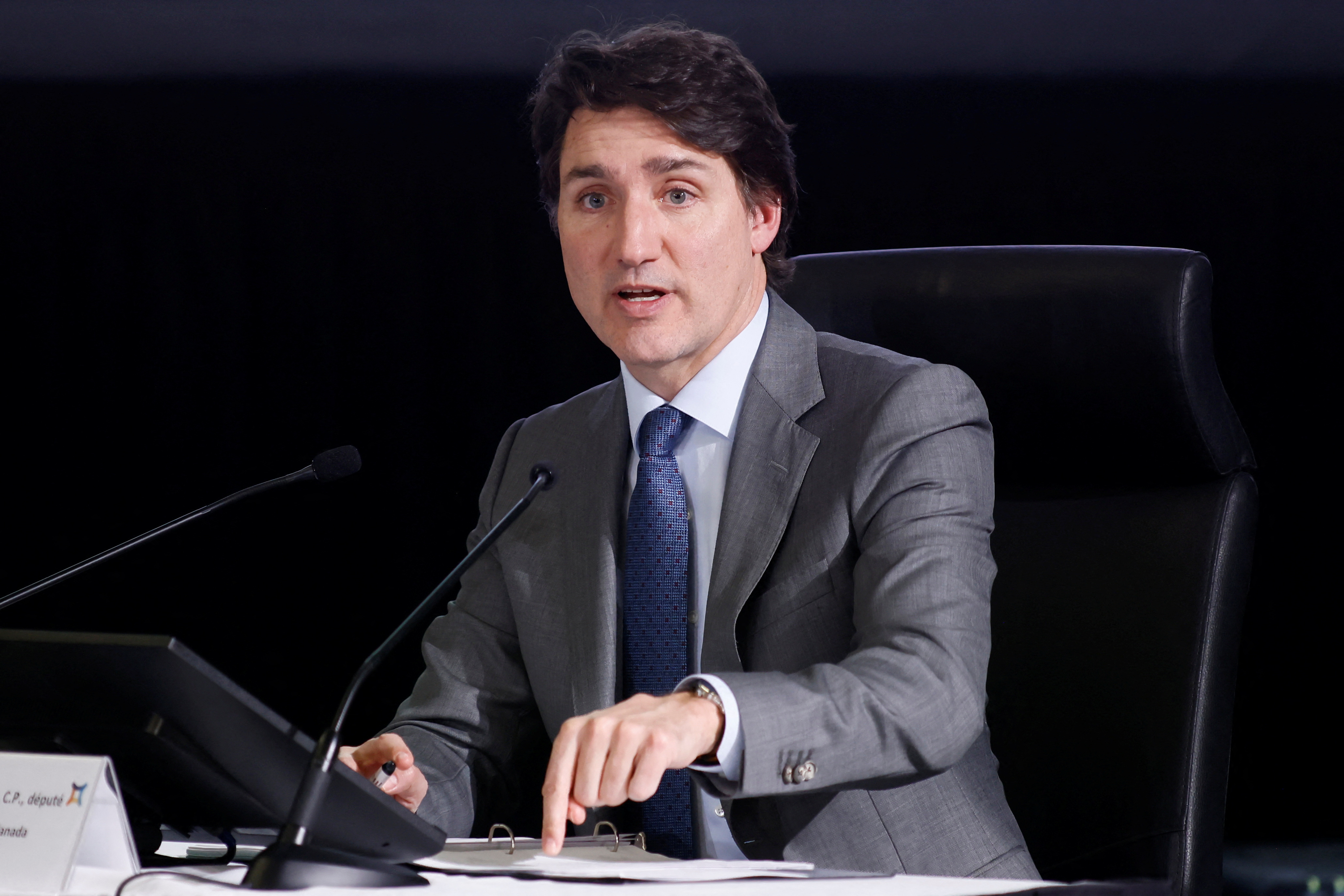 Canada's Prime Minister Trudeau takes part in public hearings for an independent commission probing alleged foreign interference in Canadian elections in Ottawa