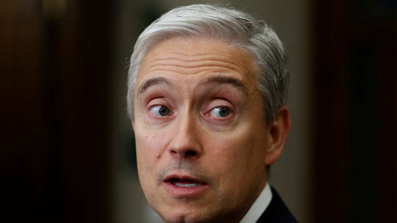 Canada’s Minister of Innovation, Science and Industry Champagne speaks to journalists before Question Period in the House of Commons foyer on Parliament Hill in Ottawa