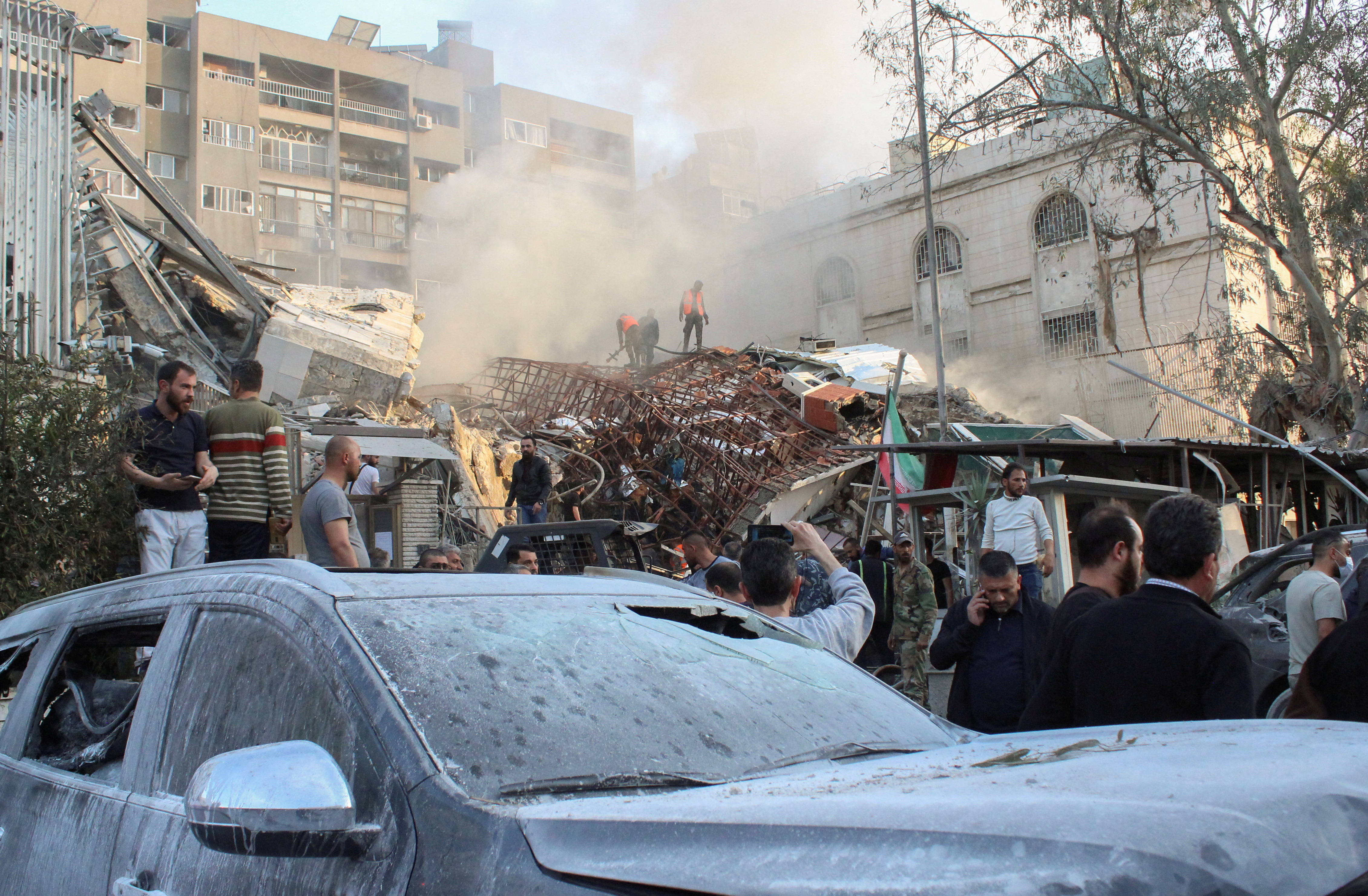 FILE PHOTO: Iranian consulate in Damascus flattened in suspected Israeli air strike