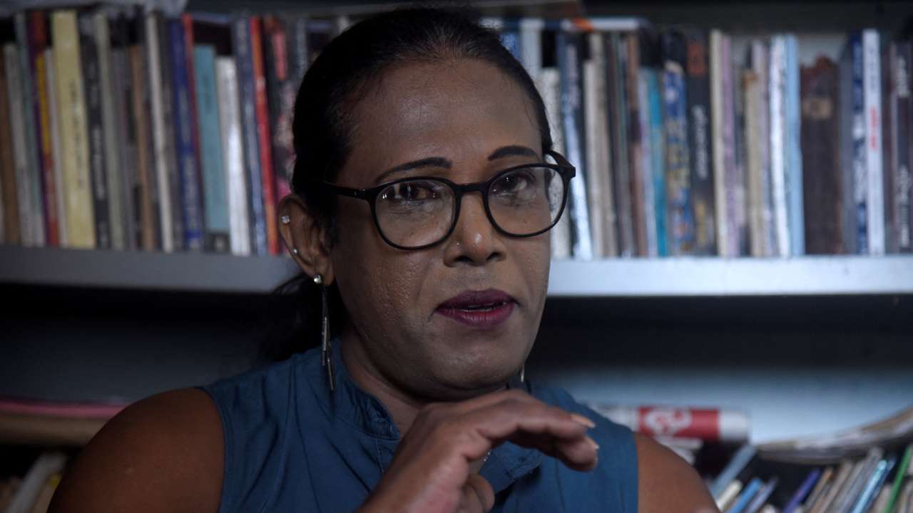 Chanu Nimesha speaks during an interview with Reuters in Colombo