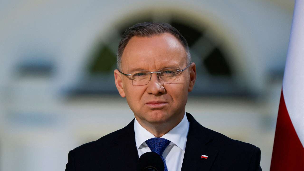 FILE PHOTO: Polish President Andrzej Duda gives anniversary statement