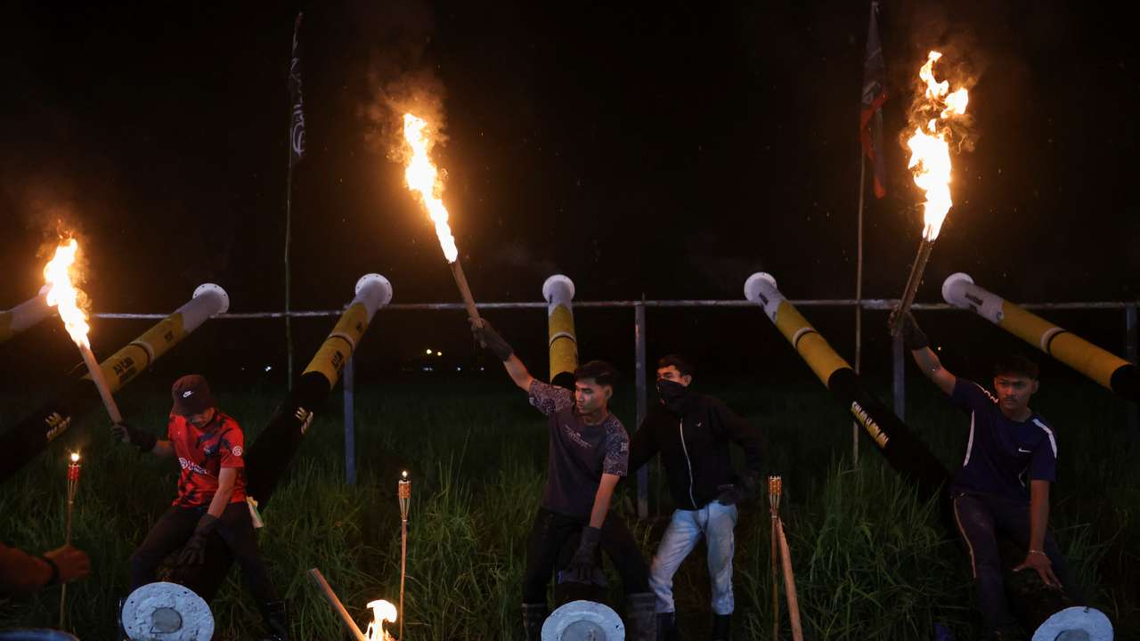 Malaysian village fires traditional cannons to welcome Eid celebrations