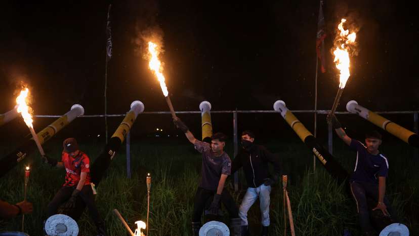 Malaysian village fires traditional cannons to welcome Eid celebrations