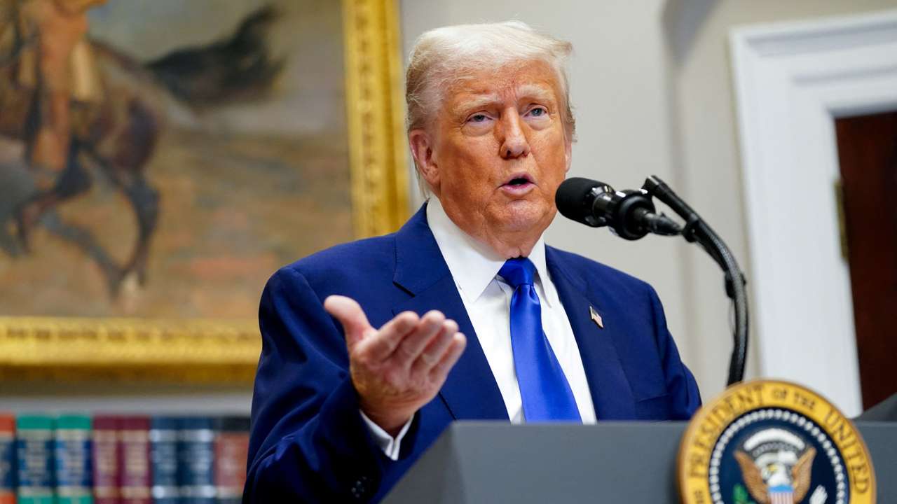 U.S. President Trump and U.S. Health and Human Services (HHS) Secretary Kennedy attend a press conference, in Washington