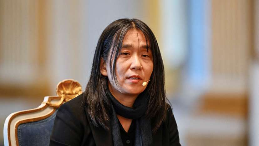 Han Kang, Nobel Prize in Literature 2024, attends the Swedish Academy's press conference in Gamla Stan, in Stockholm