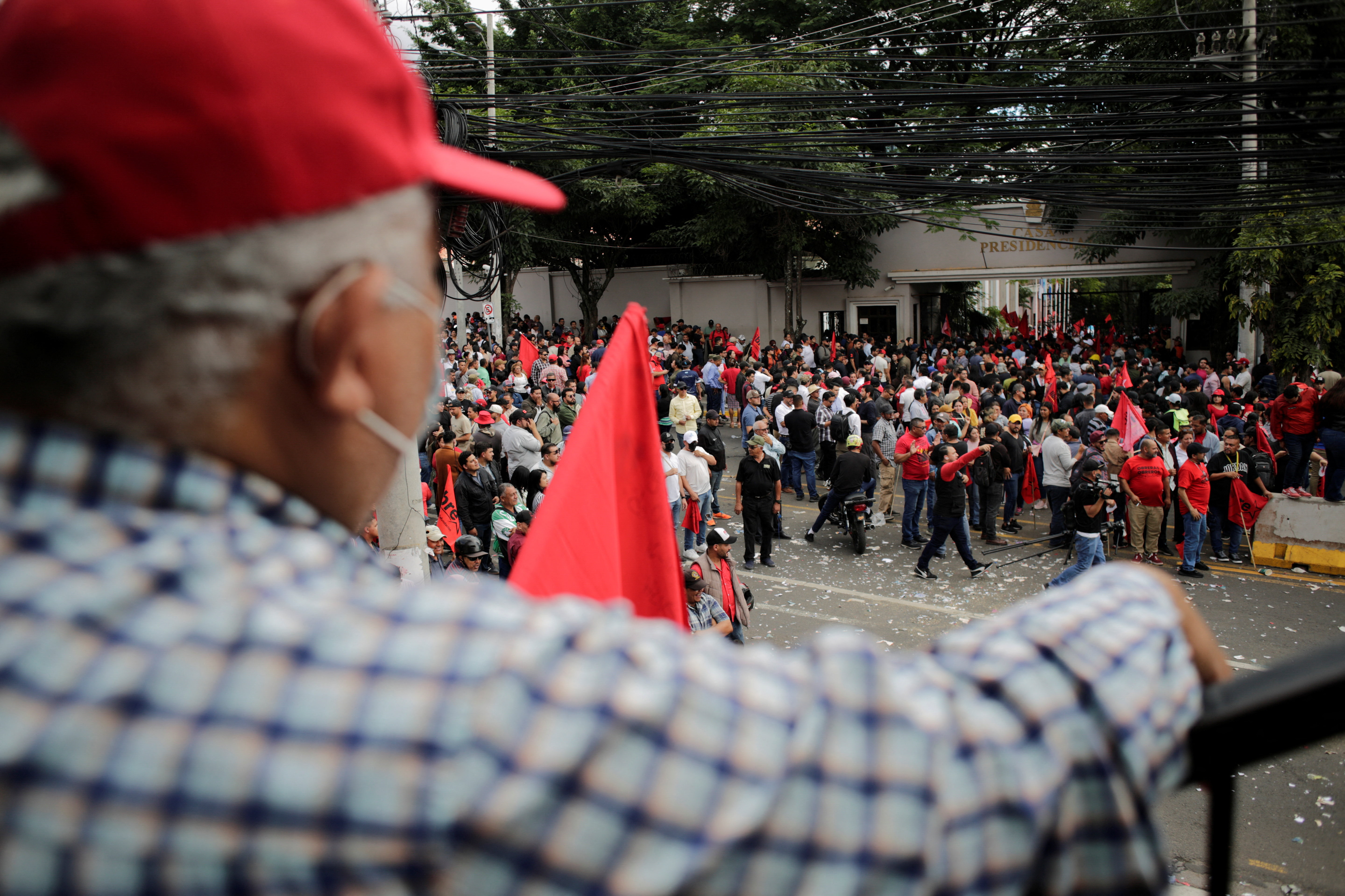 Supporters of Honduras' President Xiomara Castro protest in Tegucigalpa