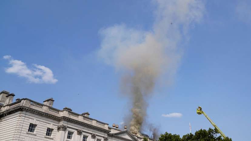 Fire at Somerset House in London