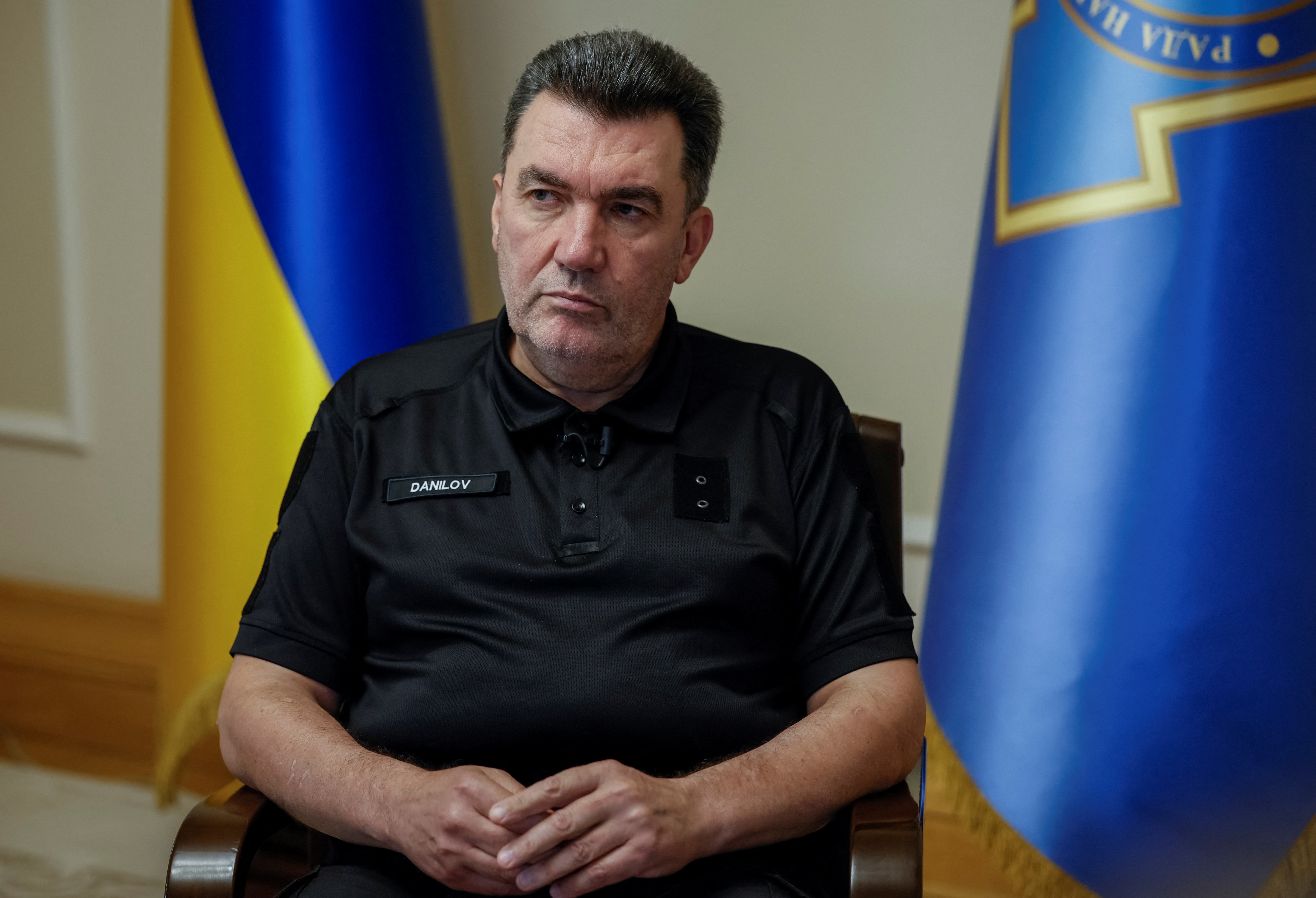 Secretary of Ukraine's National Security and Defence Council Danilov attends an interview with Reuters in Kyiv
