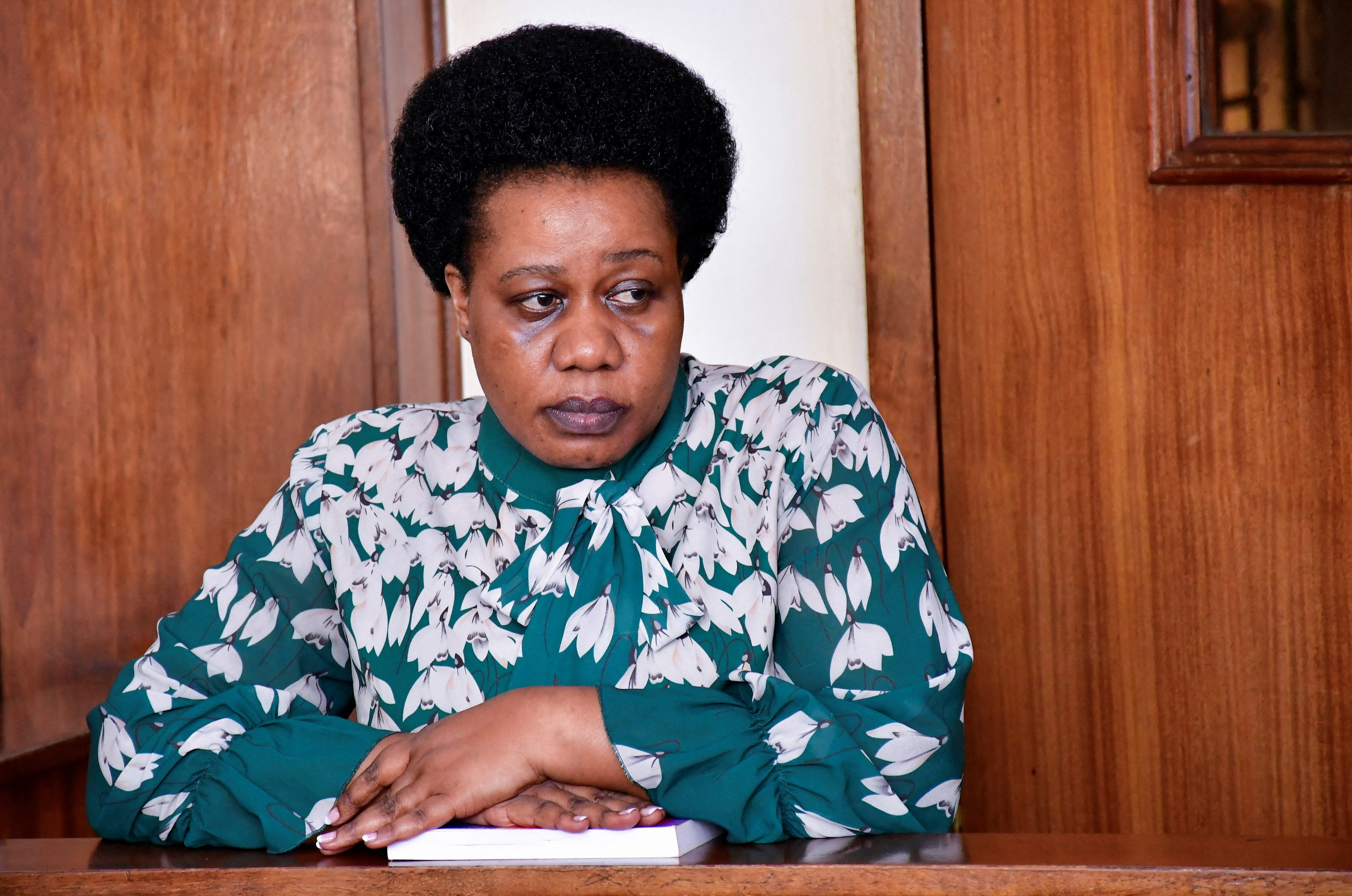 Ugandan human rights activist and executive director of the Centre for Constitutional Governance Sarah Bireete; stands in the dock at the Chief Magistrates' court, along Buganda road in Kampala
