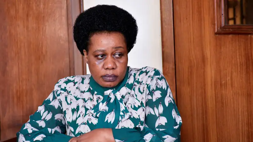 Ugandan human rights activist and executive director of the Centre for Constitutional Governance Sarah Bireete; stands in the dock at the Chief Magistrates' court, along Buganda road in Kampala