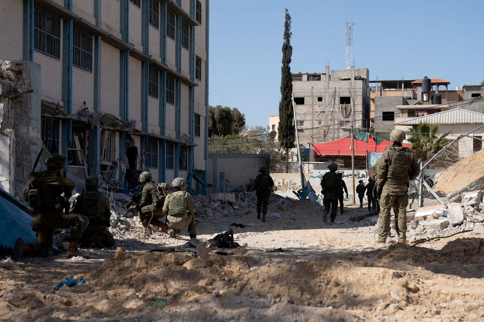 FILE PHOTO: Israeli soldiers operate in a location given as Nasser Hospital in Gaza