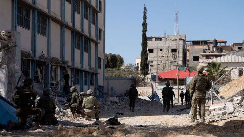 FILE PHOTO: Israeli soldiers operate in a location given as Nasser Hospital in Gaza