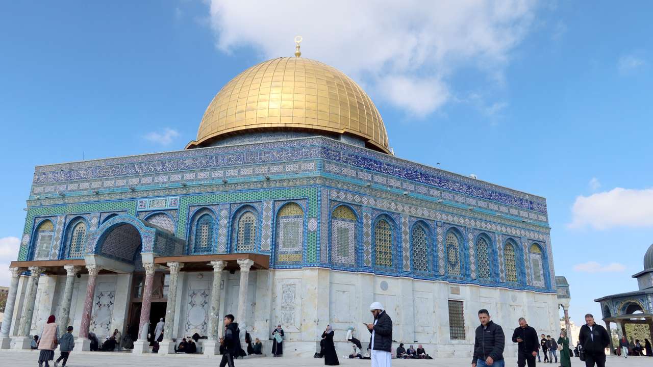 Muslim Palestinians hold Friday prayers, in Jerusalem
