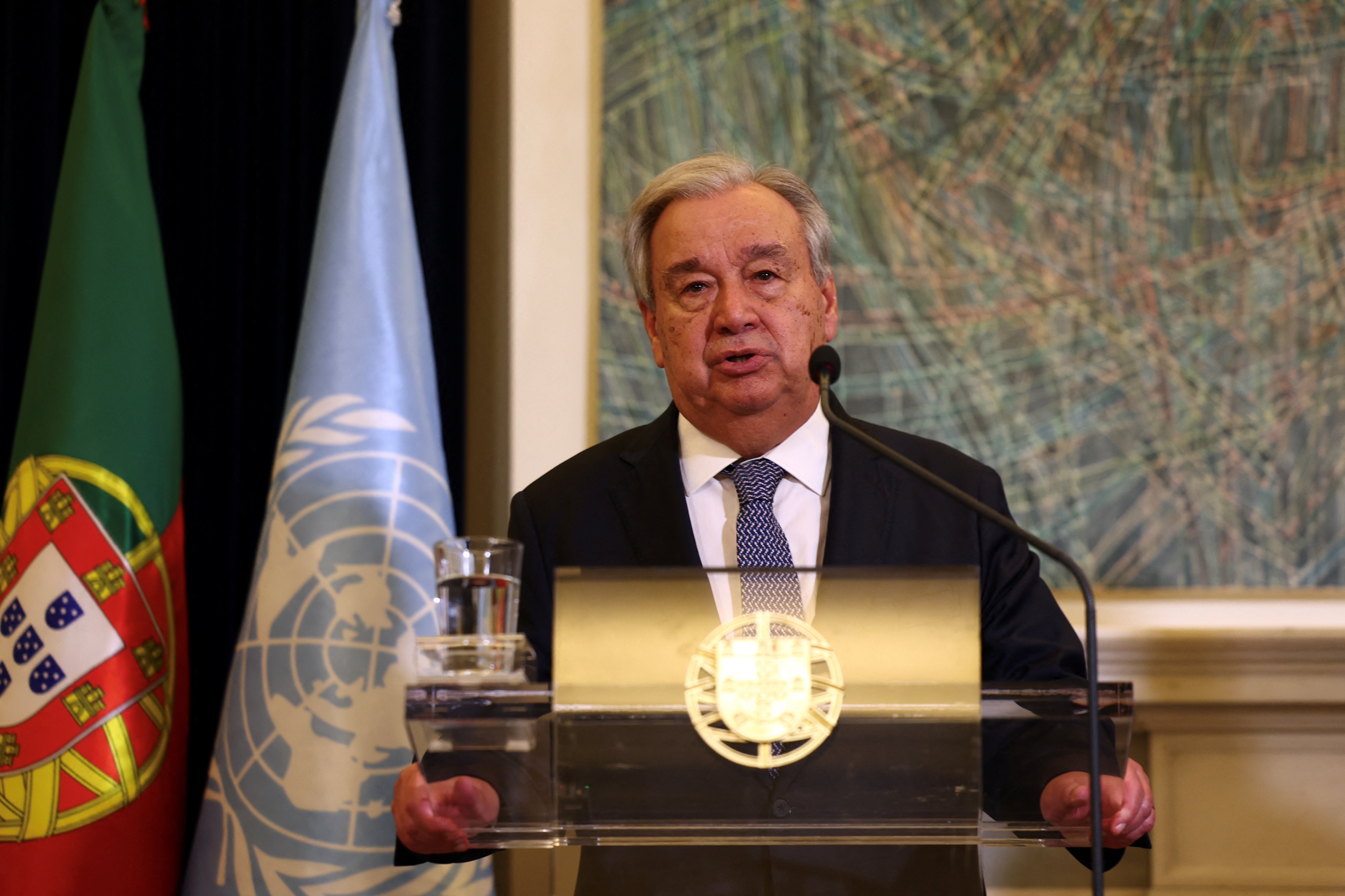 Portuguese Prime Minister Luis Montenegro receives UN Secretary-General Antonio Guterres