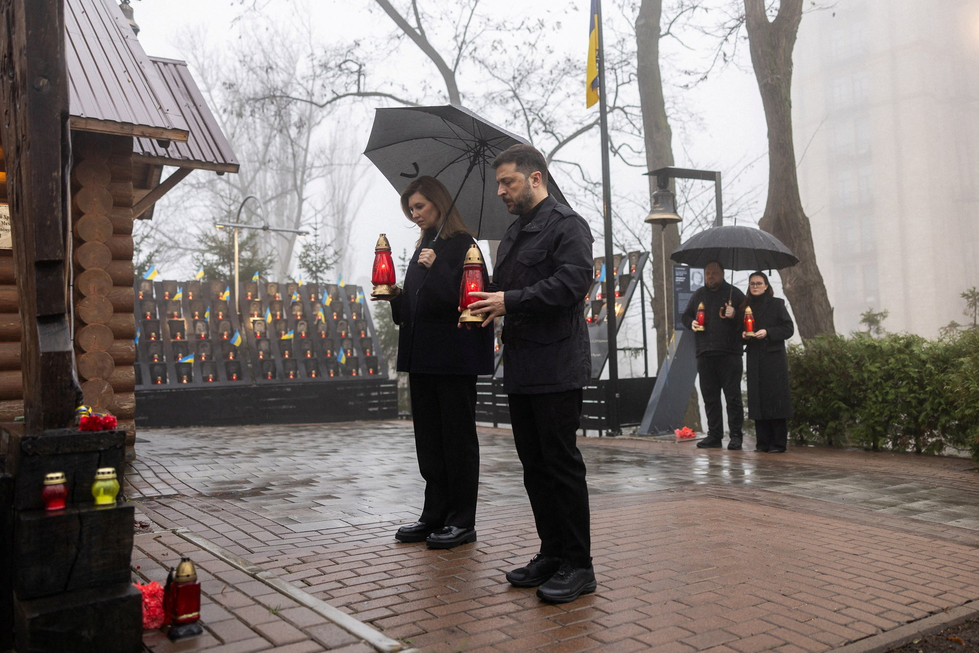 Ukraine's President Zelenskiy and his wife Olena commemorate victims of the Revolution of Dignity in Kyiv