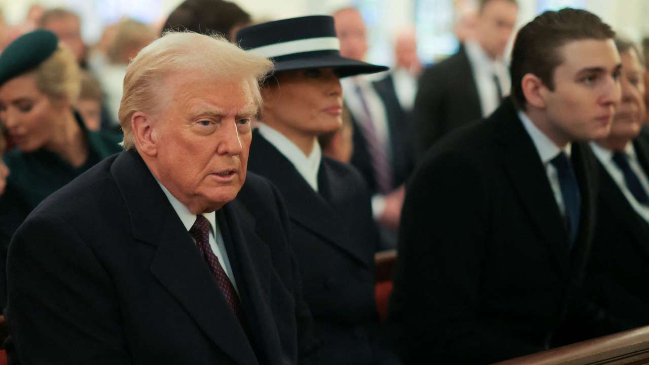 U.S. President-elect Trump attends church services at St John's church in Washington