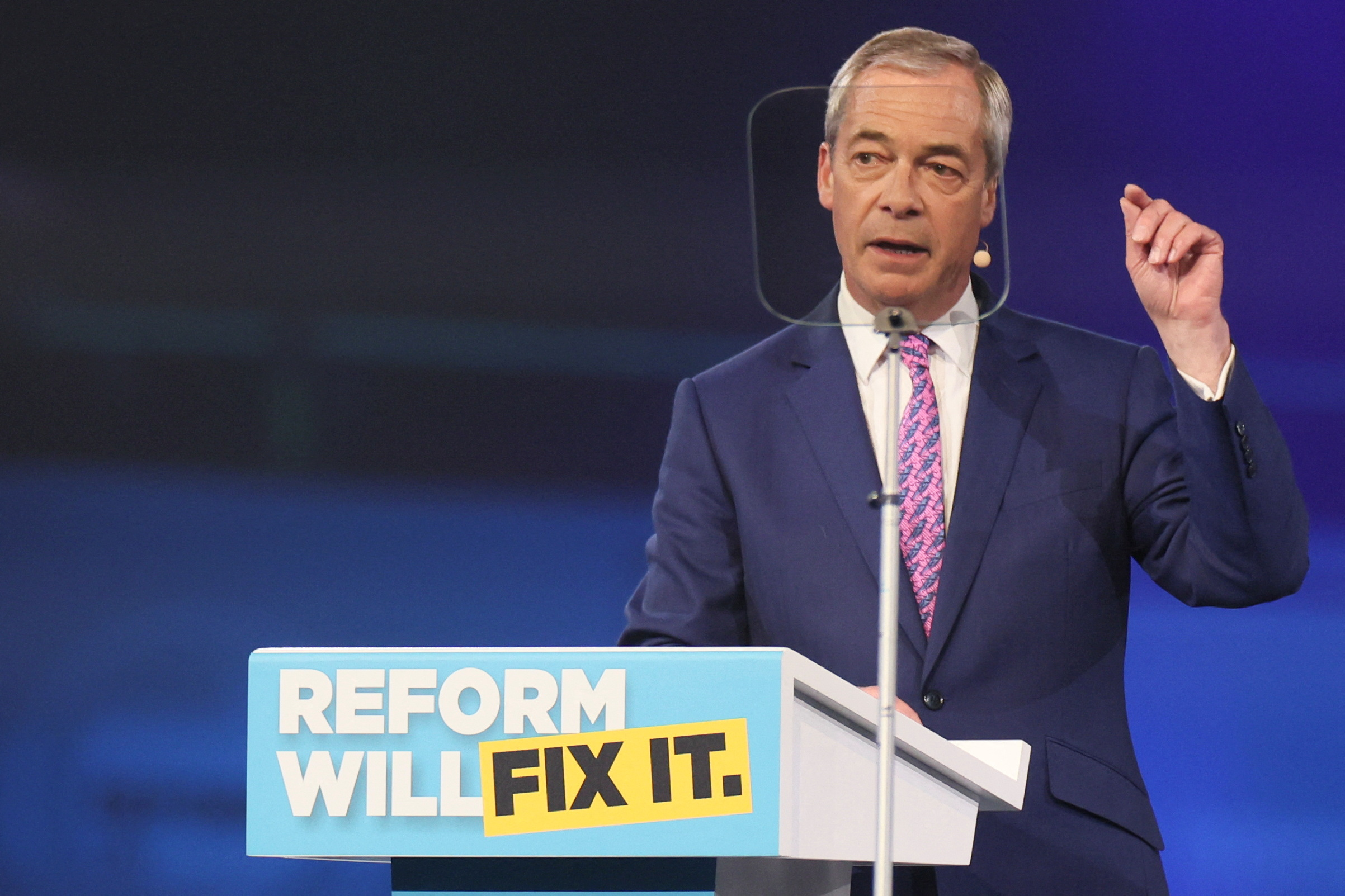 Reform UK party local elections campaign launch, in Birmingham