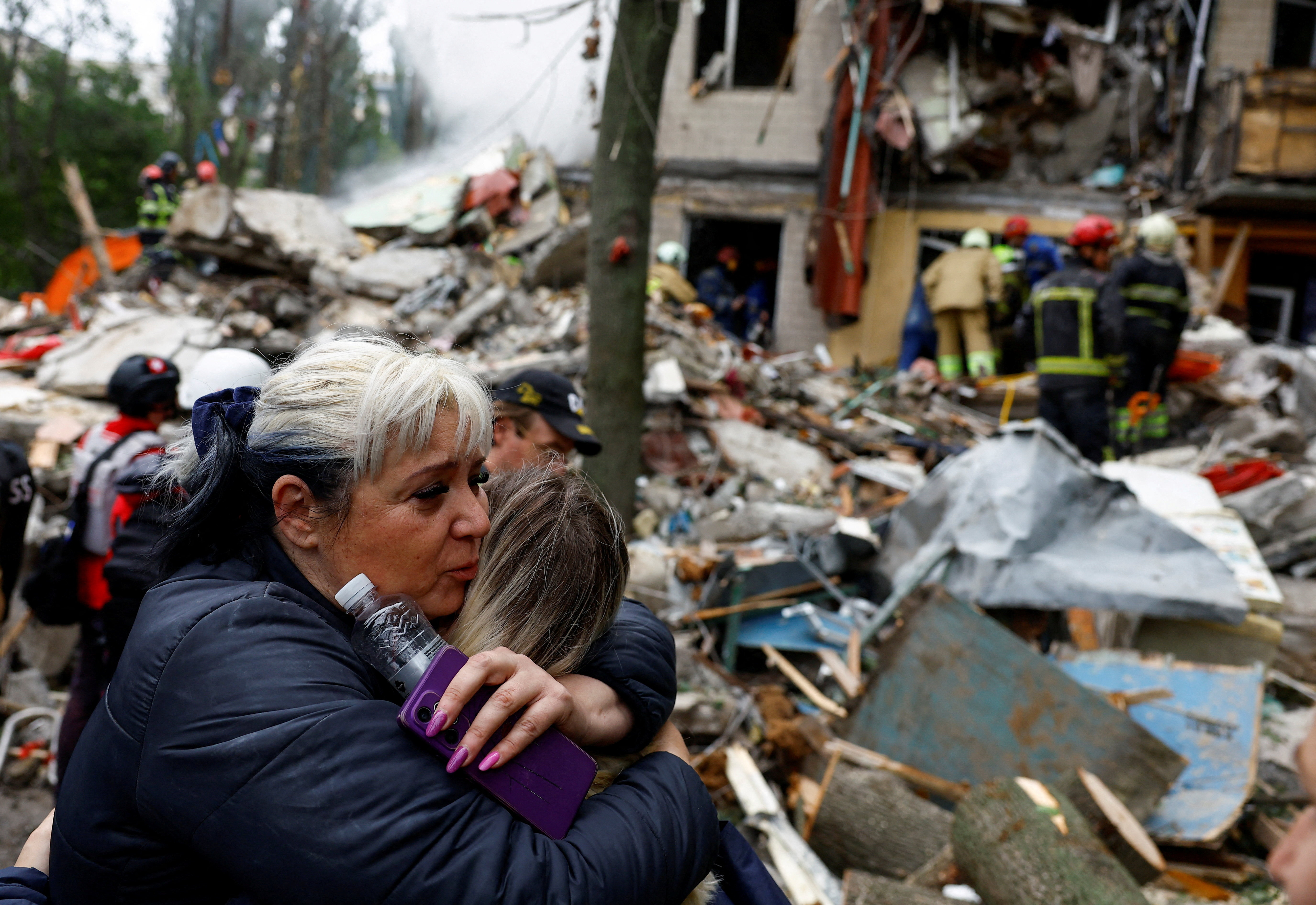 Aftermath of Russian missile and drone strikes, in Kyiv