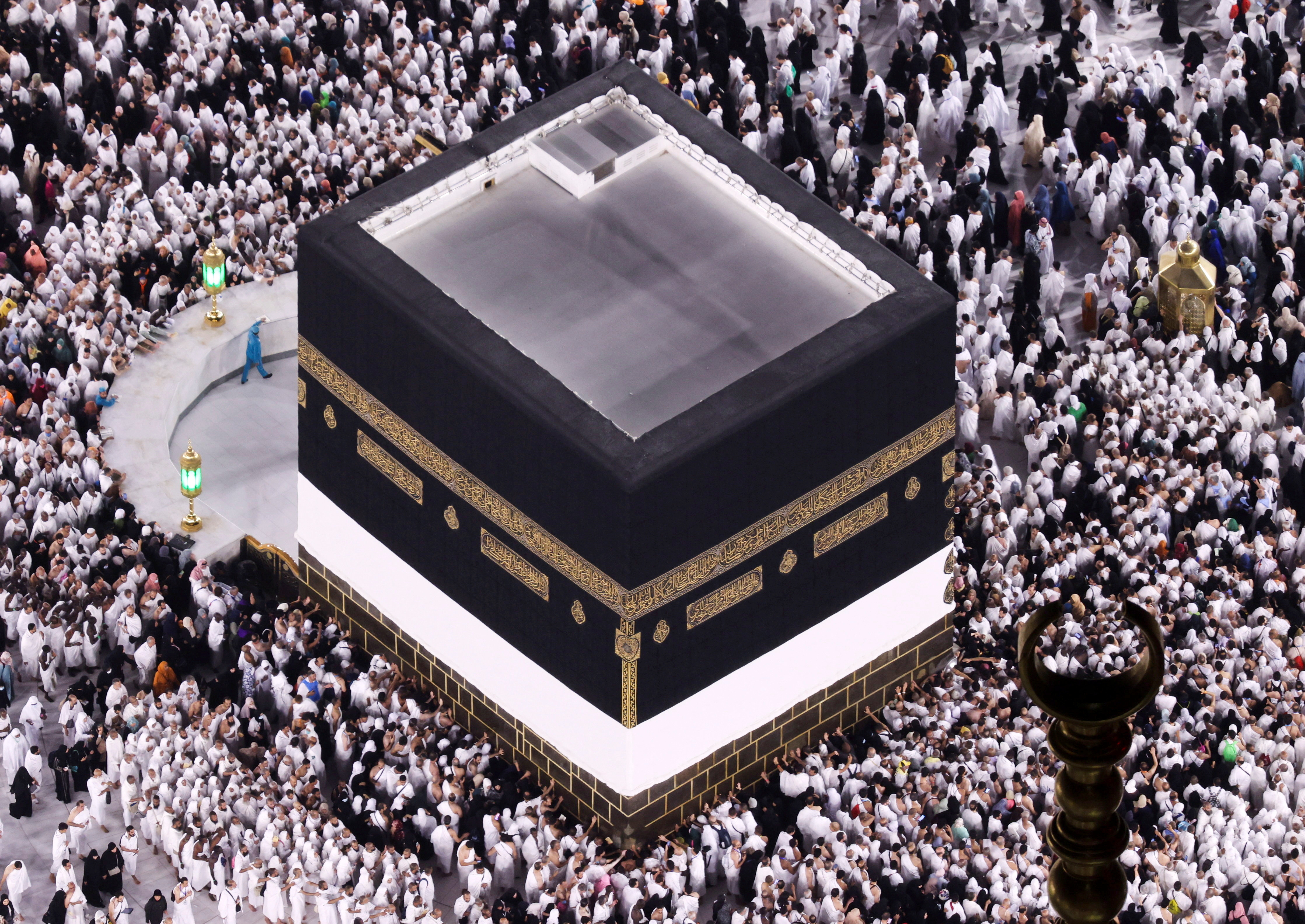 Muslim pilgrims perform the Umrah at the Holy Kaaba, in the holy city of Mecca