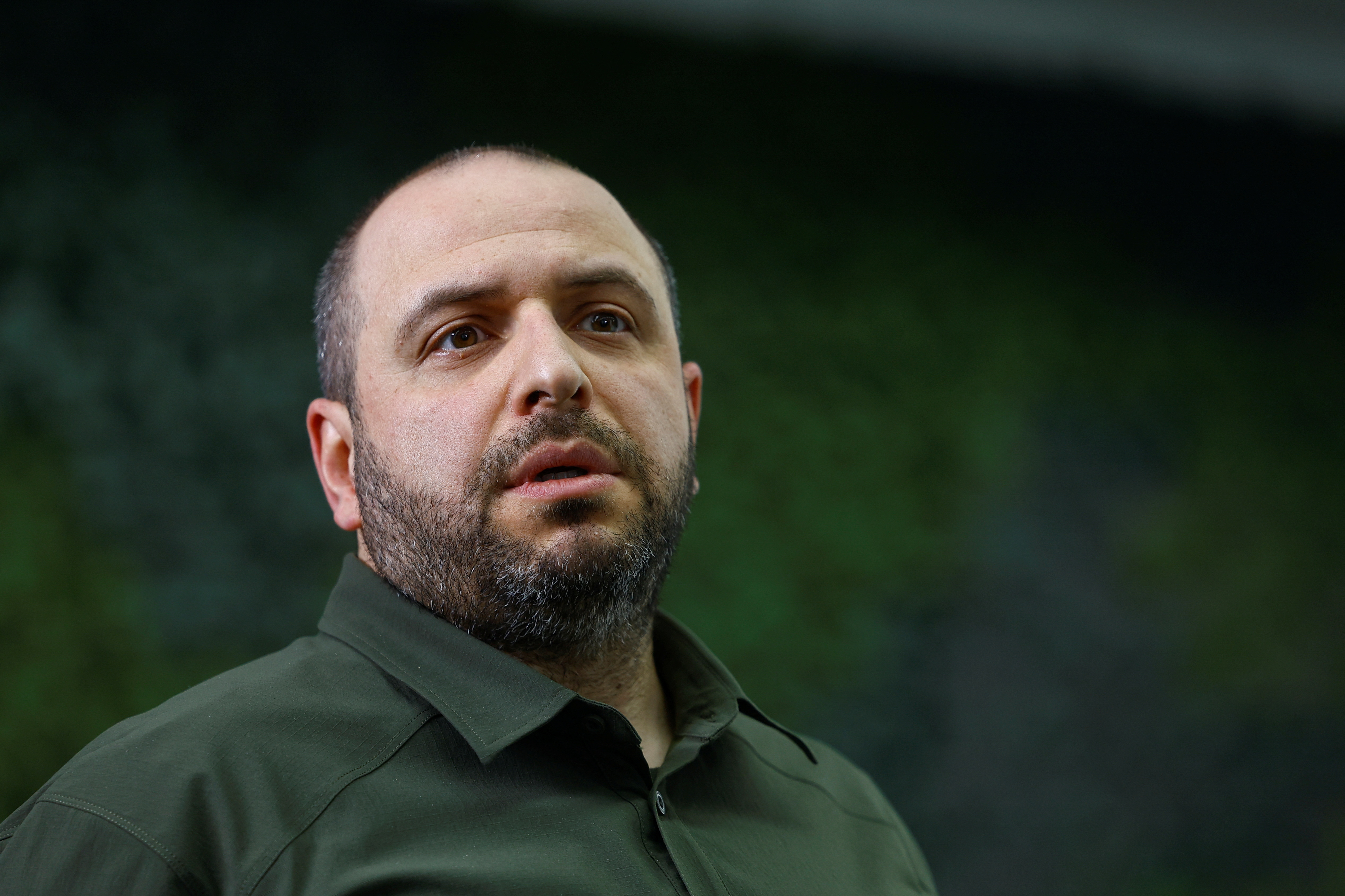 Ukraine's Defence Minister Umerov attends a press conference of UAF Commander in Chief Zaluzhnyi in Kyiv