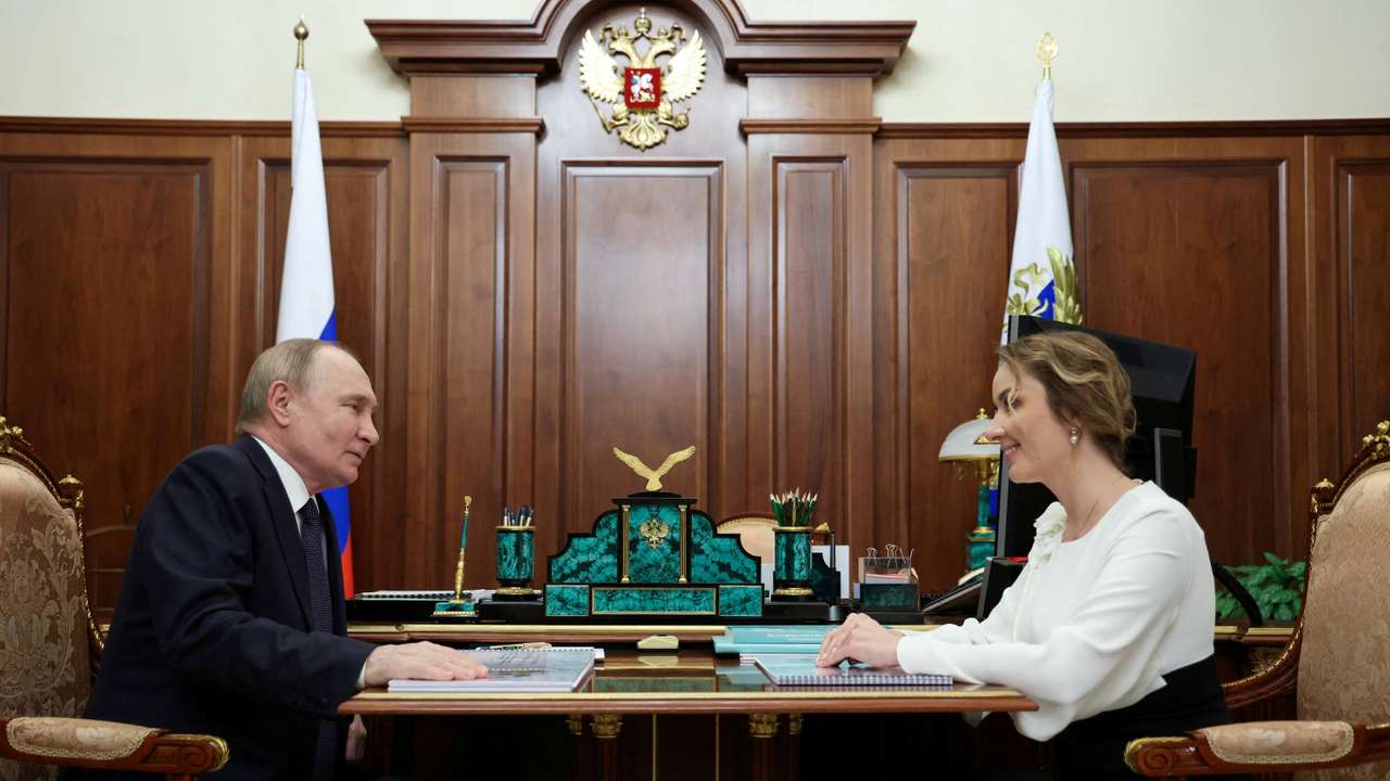 FILE PHOTO: Russian President Putin meets with Presidential Commissioner for Children's Rights Lvova-Belova in Moscow