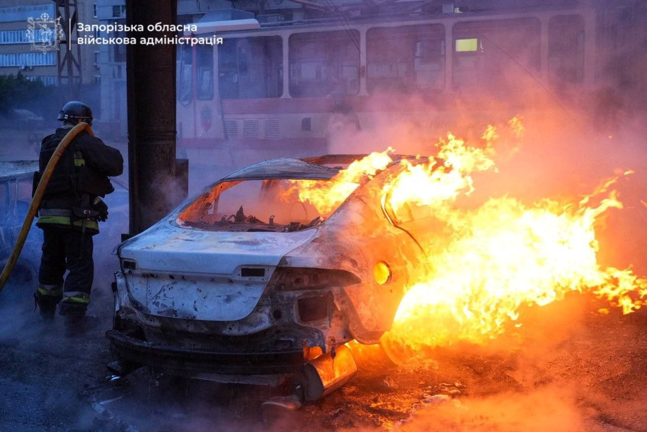 Aftermath of Russian air amd missile strikes in Zaporizhzhia