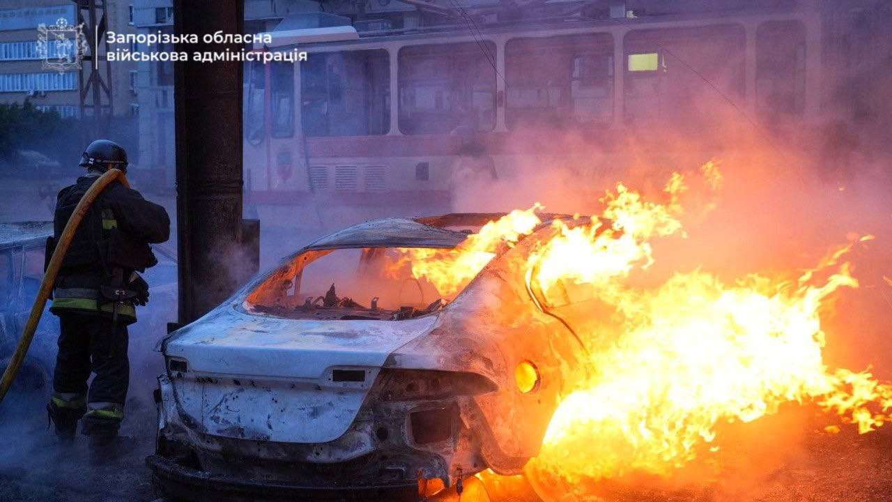 Aftermath of Russian air amd missile strikes in Zaporizhzhia