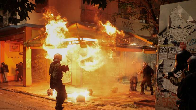 Clashes break out in Athens, following an anniversary rally marking the 2008 police shooting of 15-year-old student Alexandros Grigoropoulos