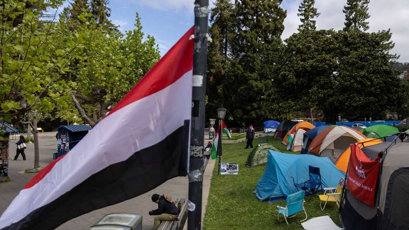 Protests continue at a protest encampment in support of Palestinians at University of California, Berkeley
