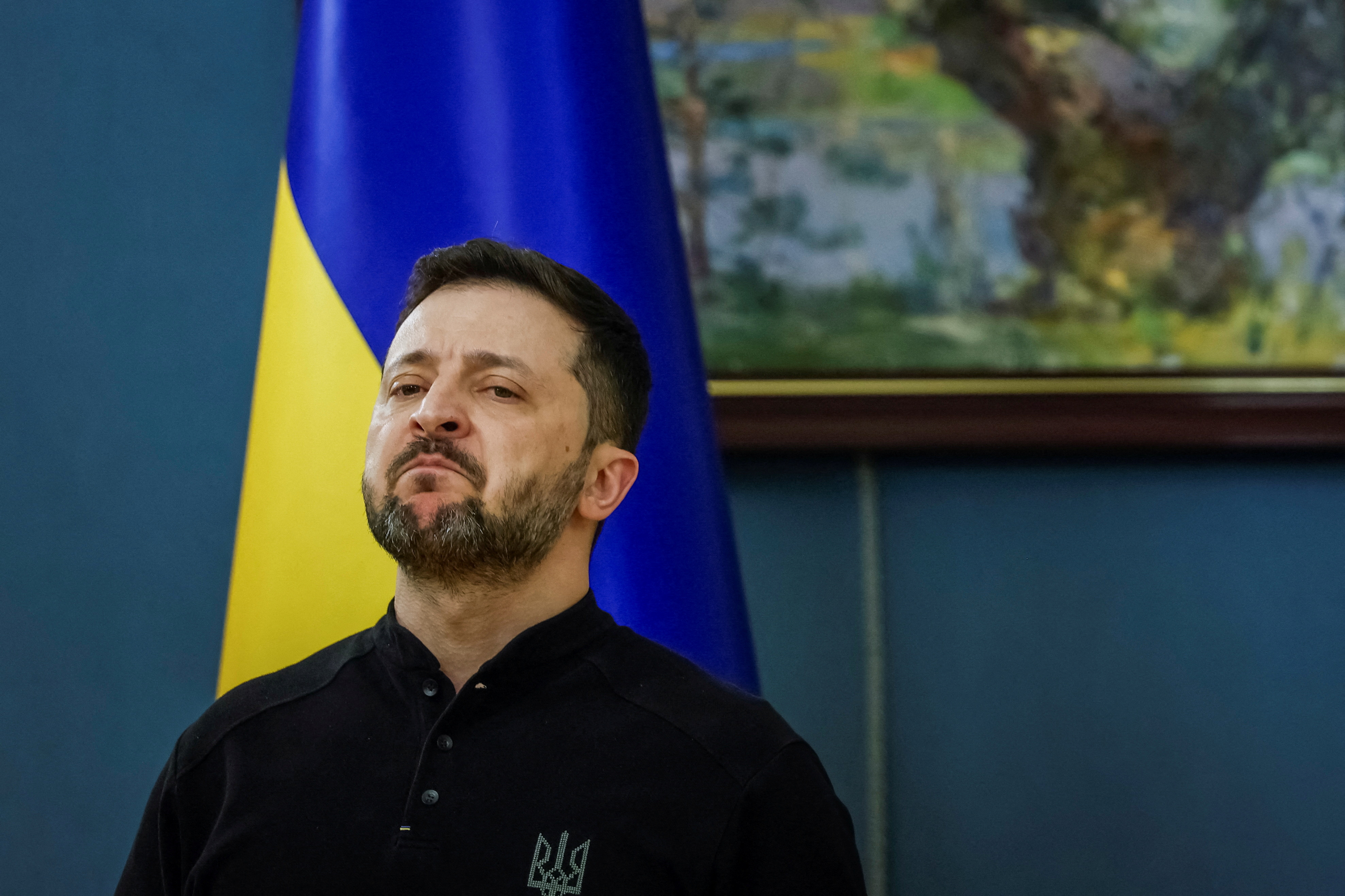 Ukraine's President Zelenskiy attends press conference in Kyiv