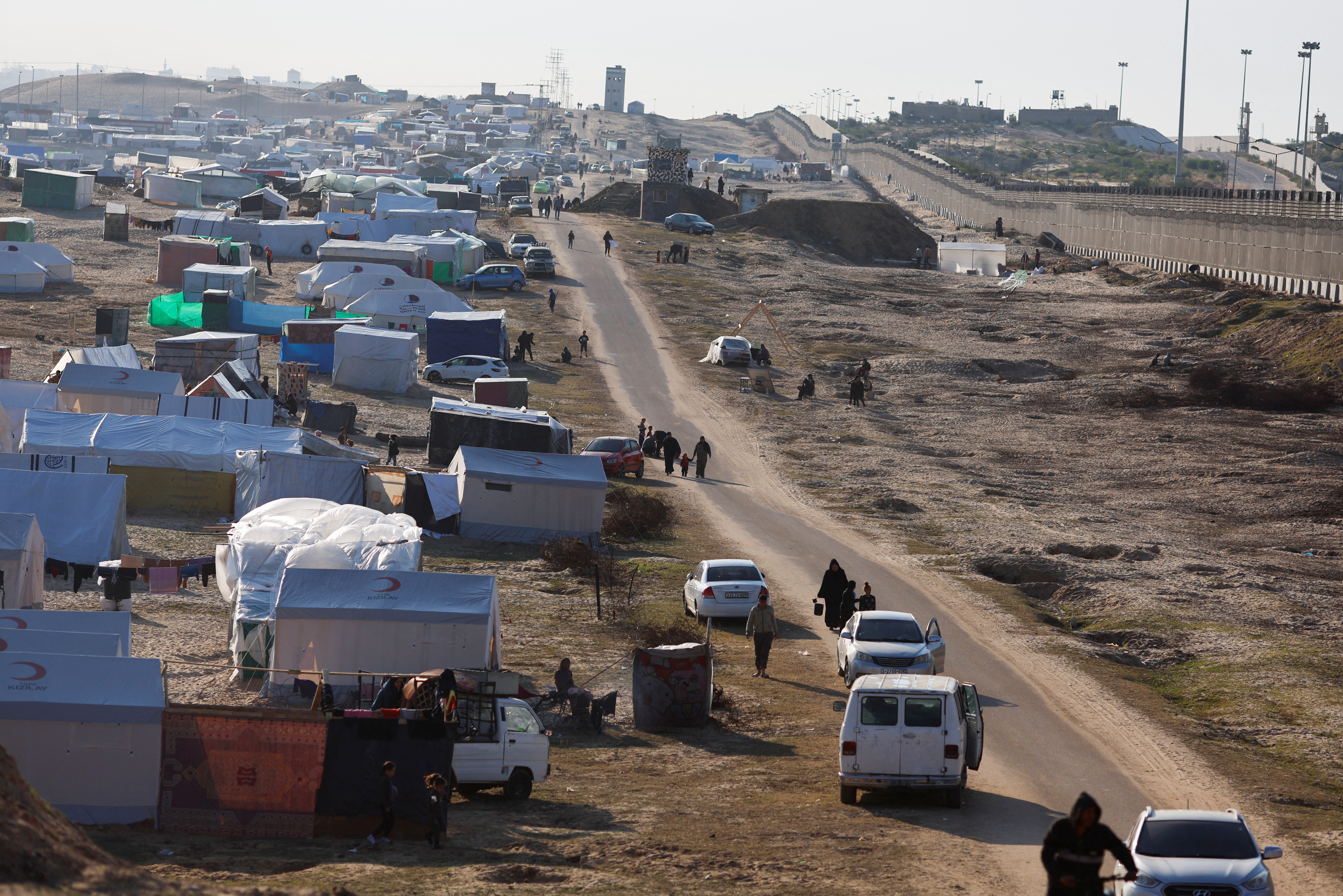 A view of tent camps in Rafah