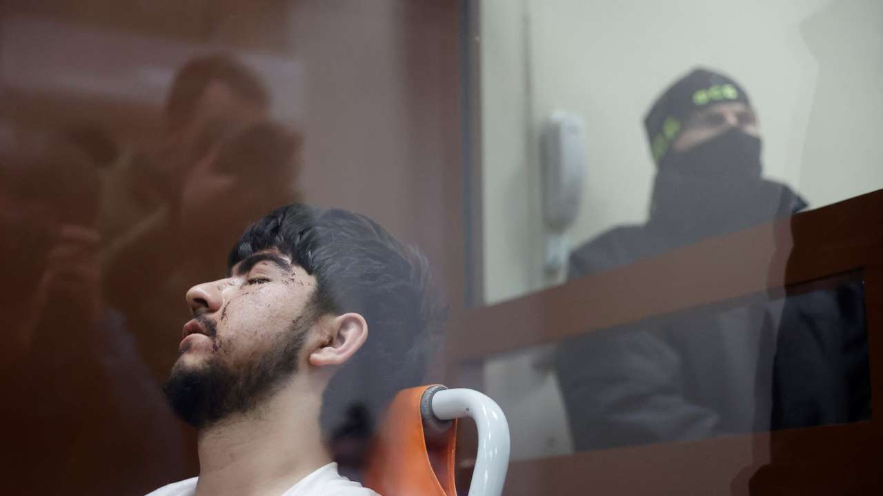 Suspects in the Crocus City Hall shooting are brought to Basmanny court in Moscow