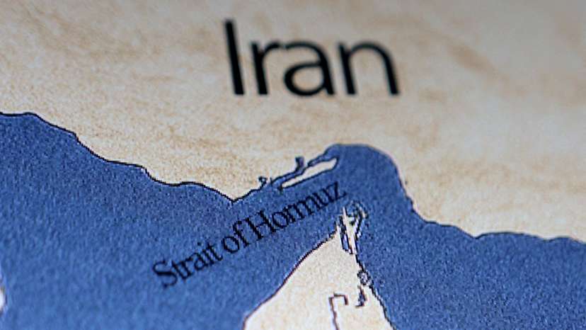 FILE PHOTO: Illustration shows map showing the Strait of Hormuz and Iran