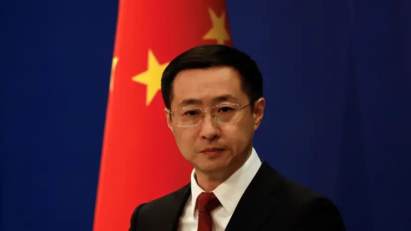 Chinese Foreign Ministry spokesperson Lin Jian attends a press conference in Beijing