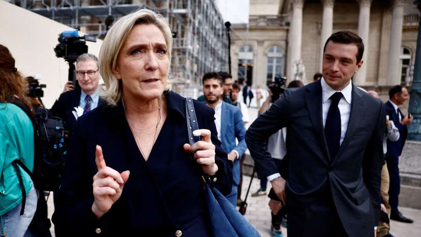 Newly elected lawmakers make entry to the National Assembly in Paris