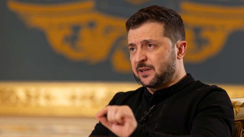 Ukraine's President Zelenskiy attends an interview with Reuters in Kyiv