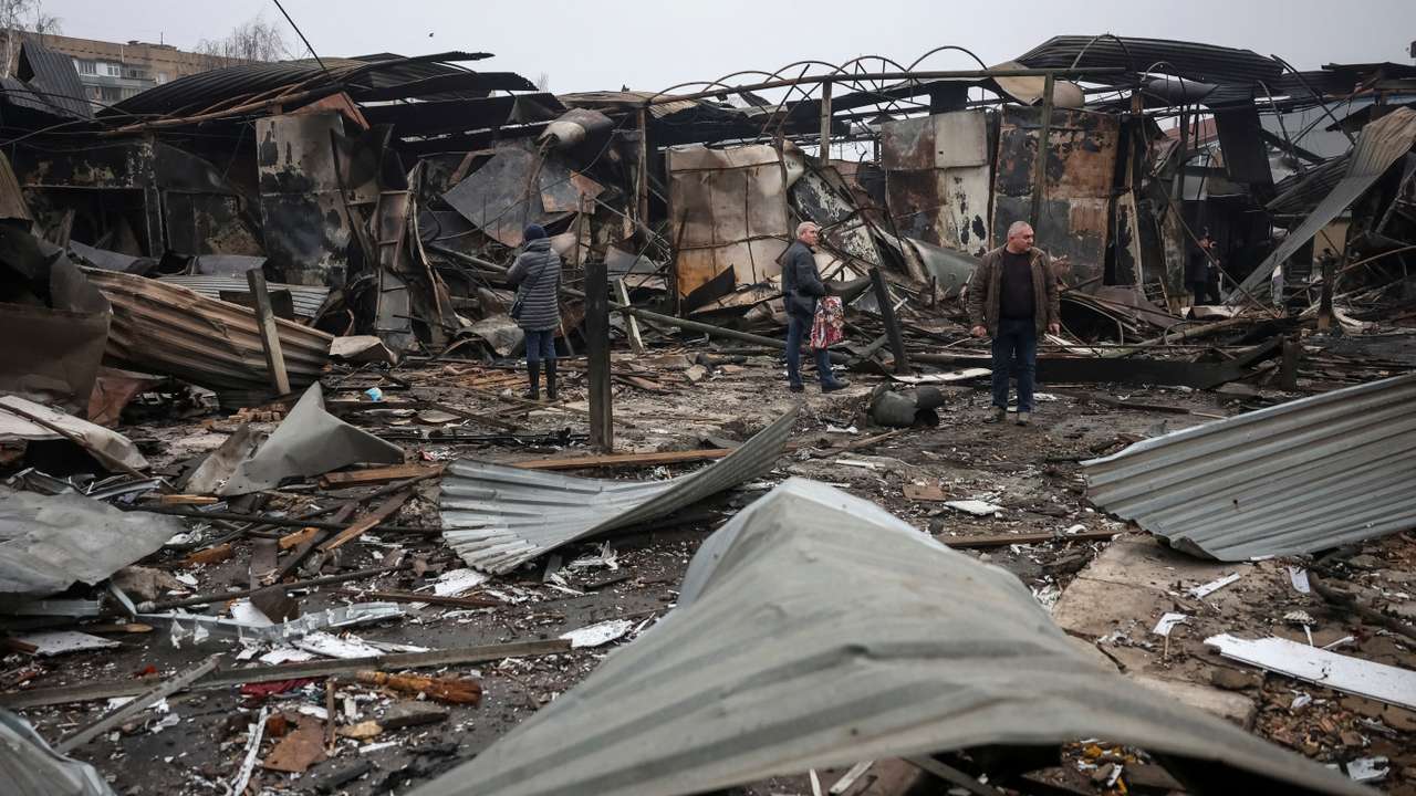 Aftermath of a Russian military attack in Kramatorsk