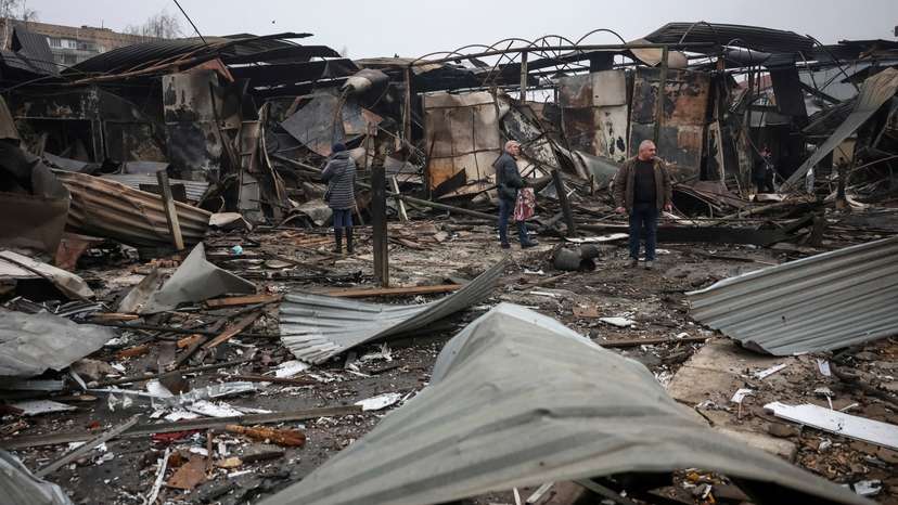 Aftermath of a Russian military attack in Kramatorsk