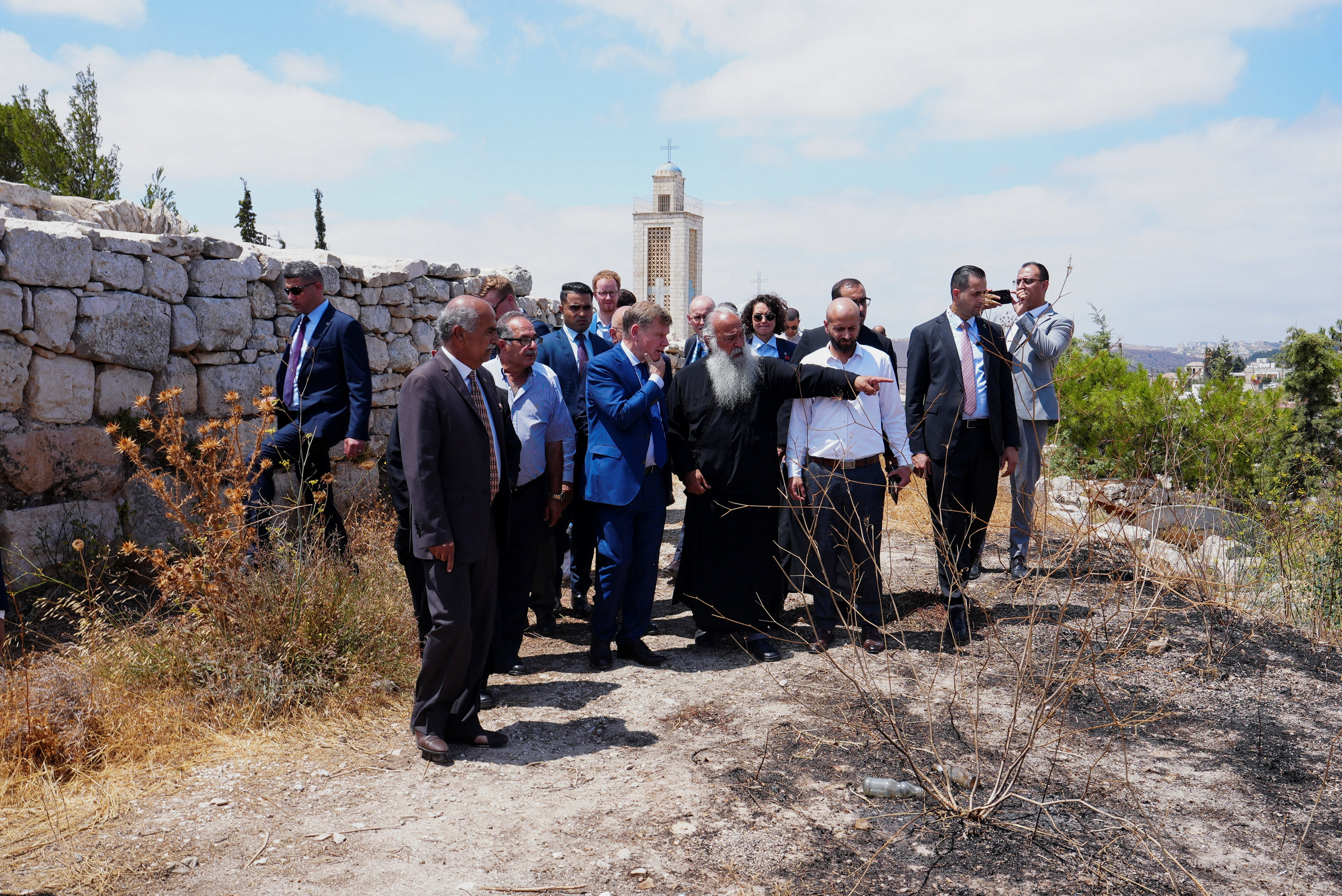 Germany's Foreign Minister Johann Wadephul visits Palestinian village where Christian community got attacked by settlers recently