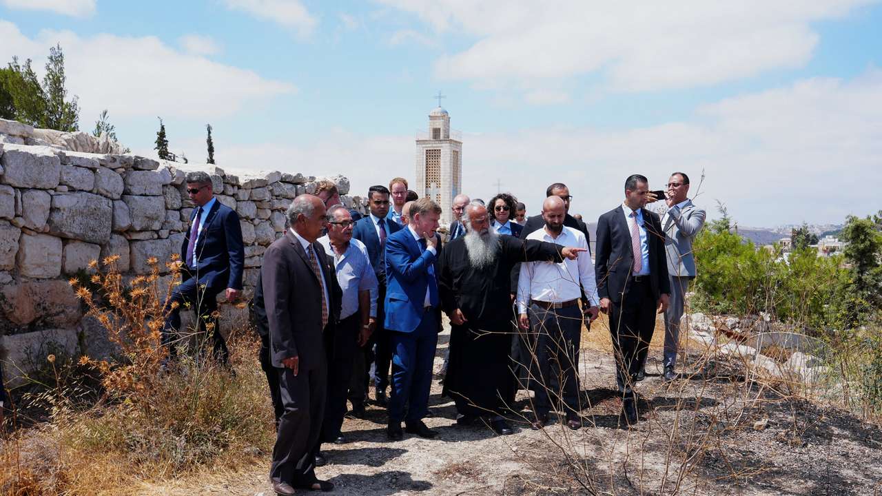 Germany's Foreign Minister Johann Wadephul visits Palestinian village where Christian community got attacked by settlers recently