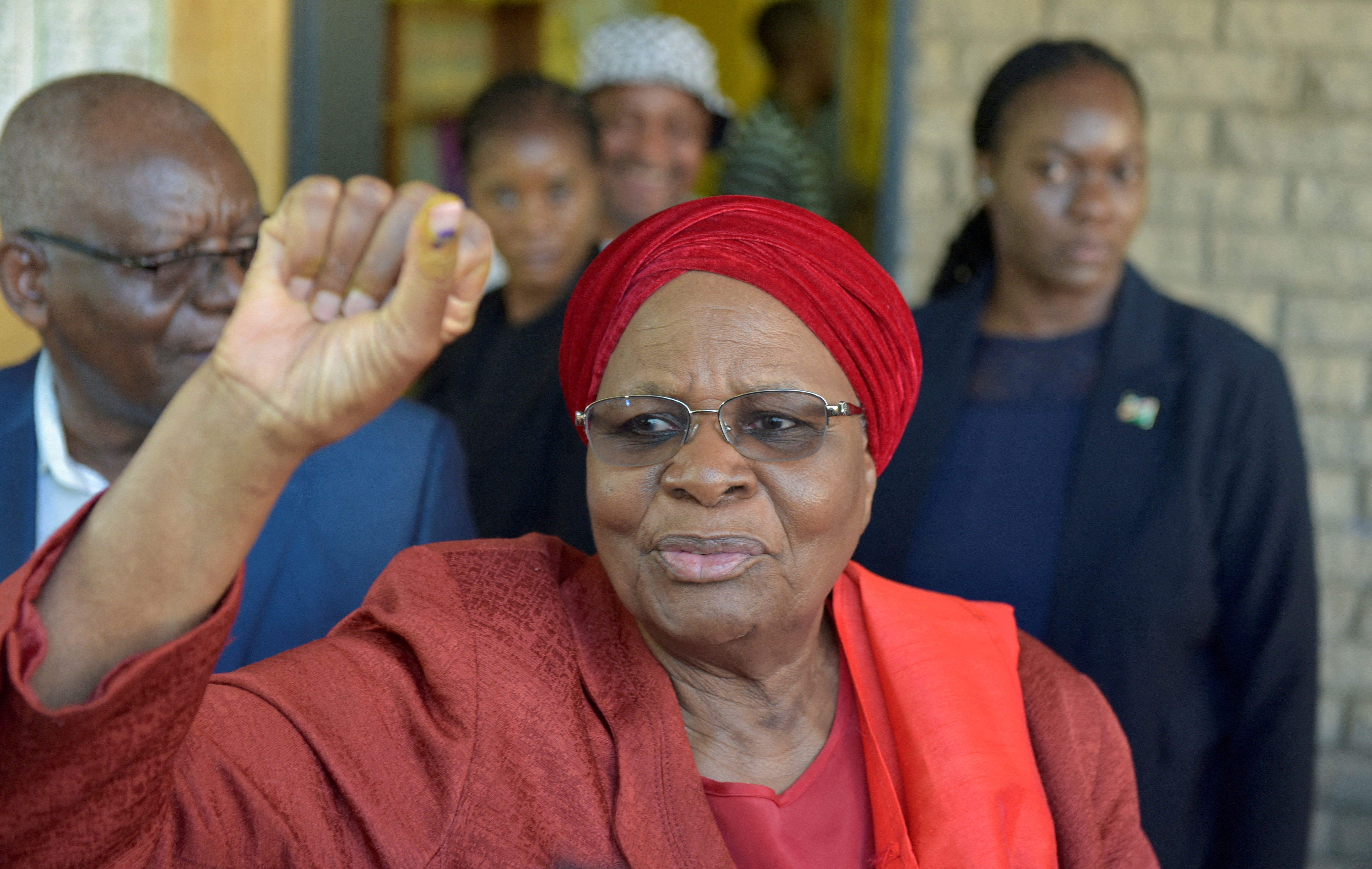 SWAPO presidential candidate, Nandi-Ndaitwah, votes in Windhoek