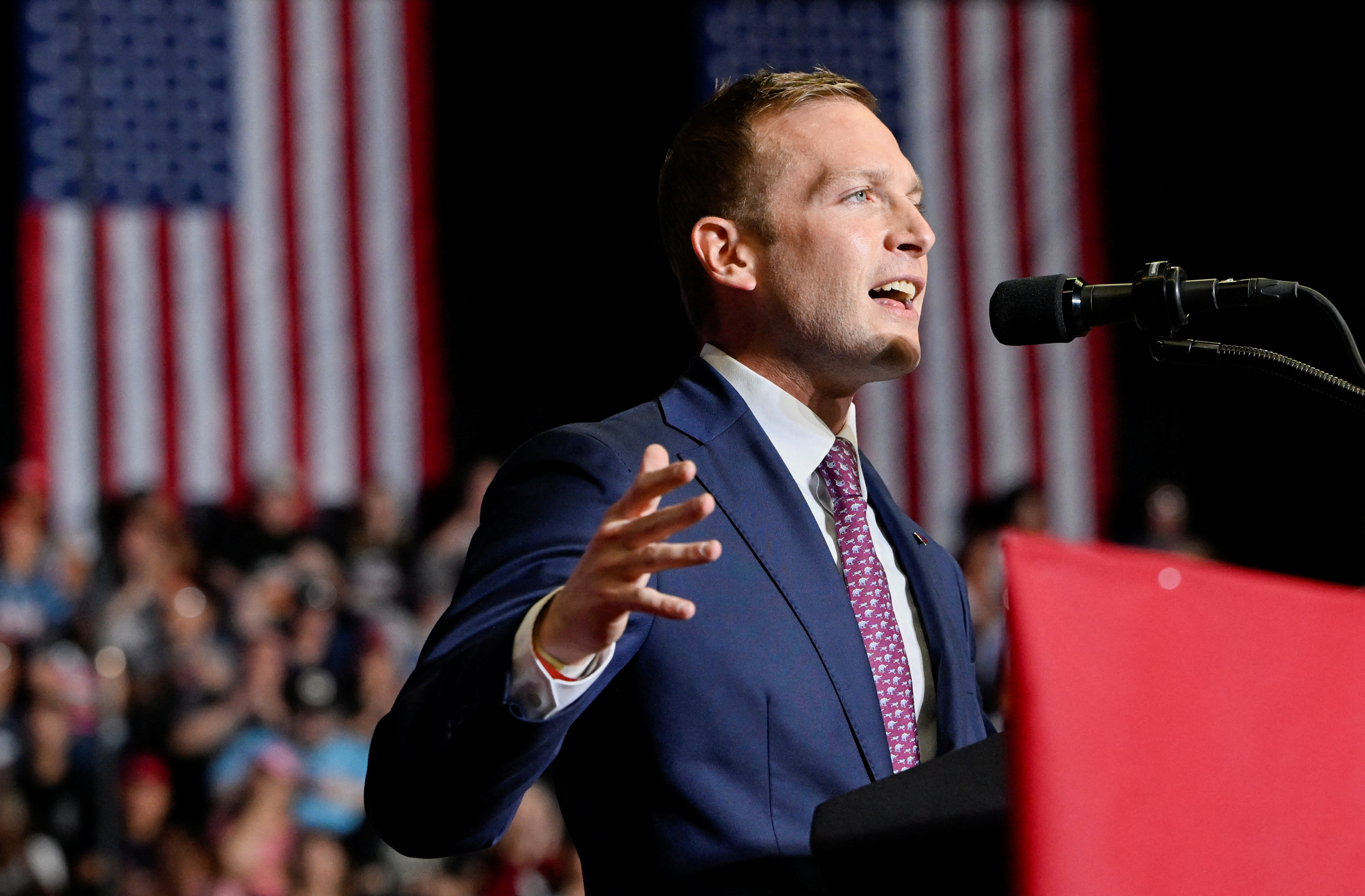 Former U.S. President Trump holds a rally in Ohio