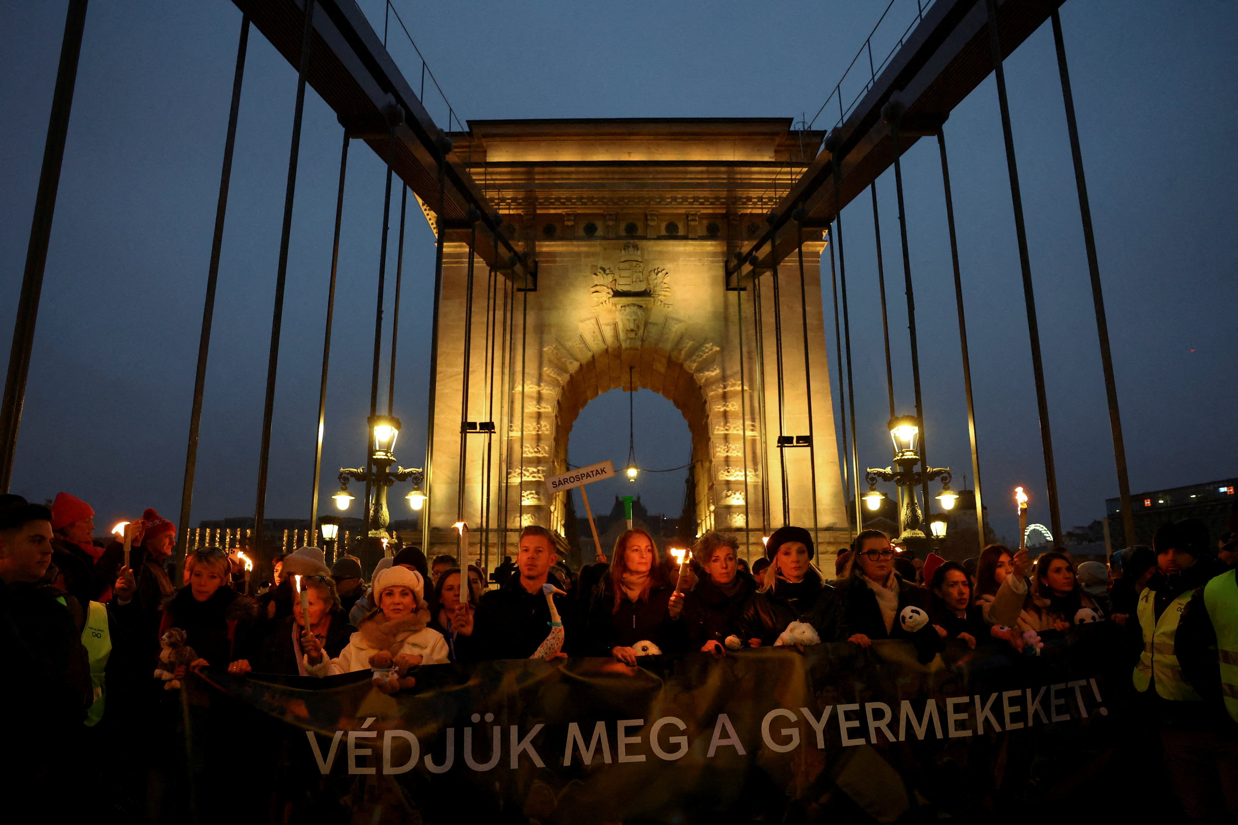 Protest organised by the opposition Tisza party over a juvenile detention centre case, in Budapest