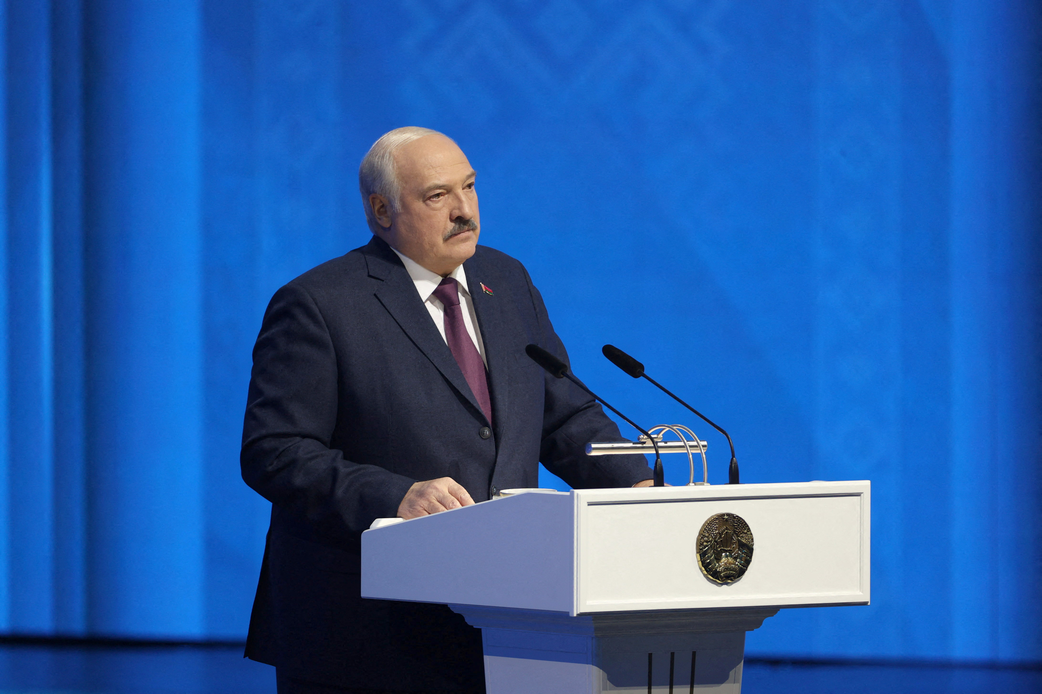 Belarus' President Lukashenko addresses the nation