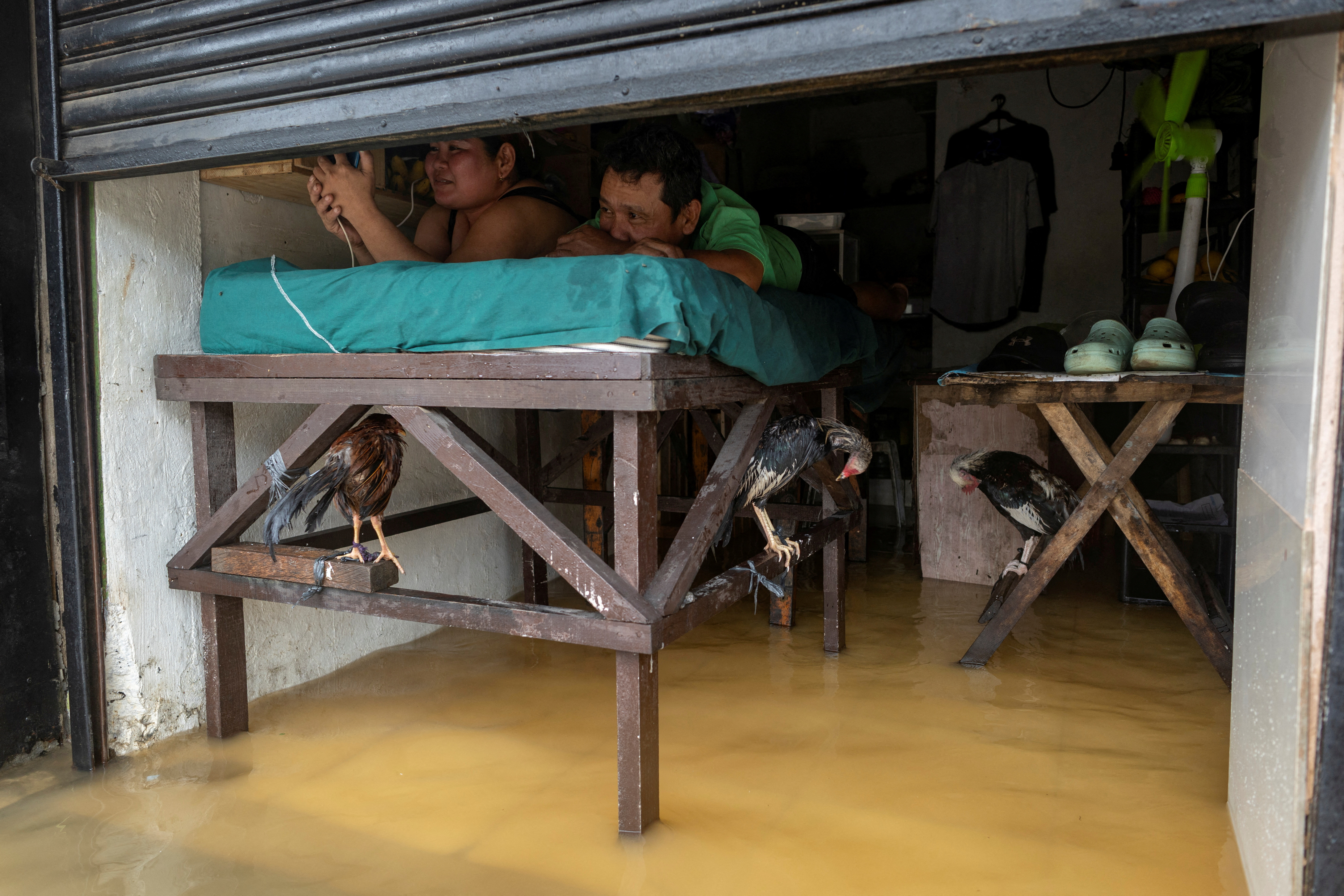 Flooding after monsoon rains in Rizal, Philippines