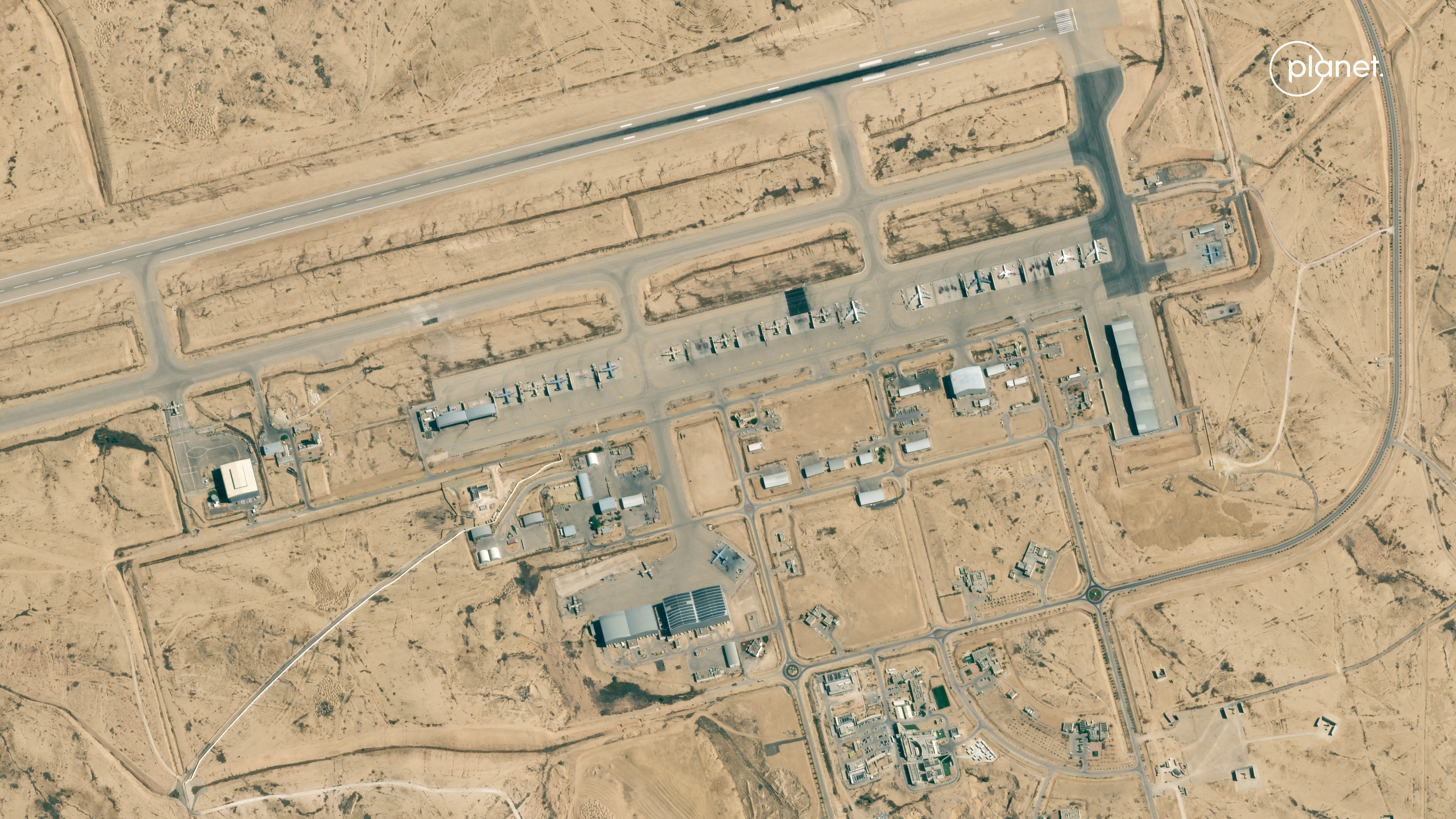 An aerial view shows the Nevatim Airbase before Iran's mass drone and missile attack, in Israel